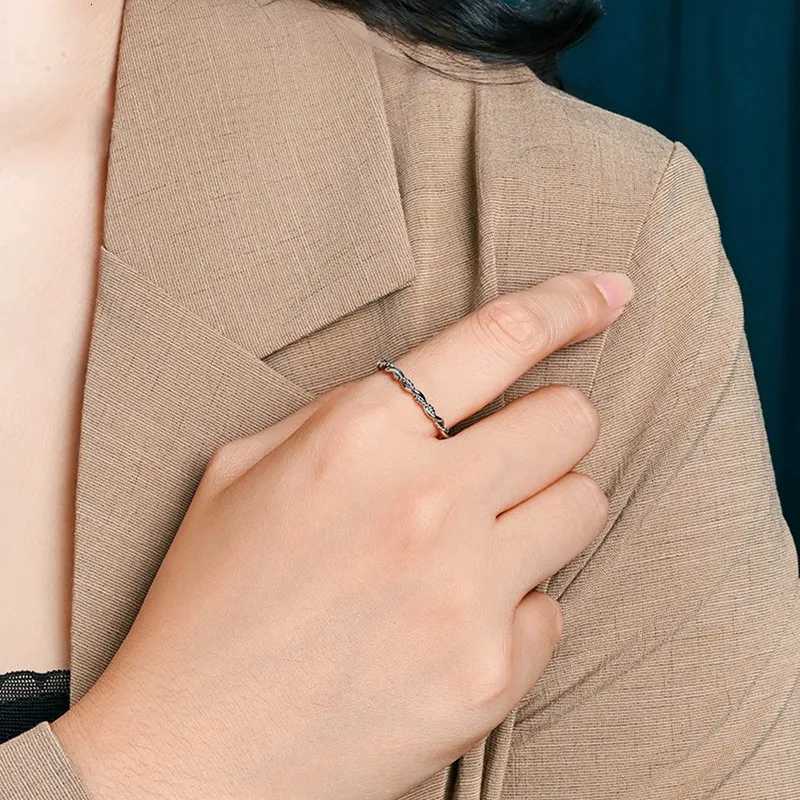 2mm Stainless Steel Twist Rope Weaved Ring Wedding Band for Women Girl Size 5-10 y250730