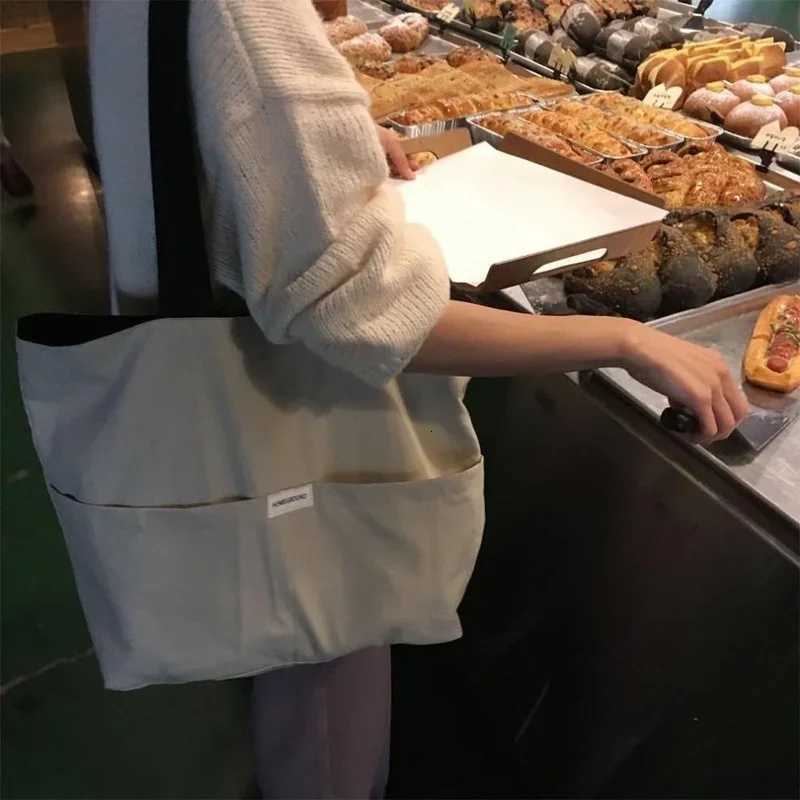 Women Tote Bag Aesthetic Solid Color Students Casual Handbag Shoulder Bag Large Capacity Oxford Reusable Shopping Beach Bag 2024 G250729