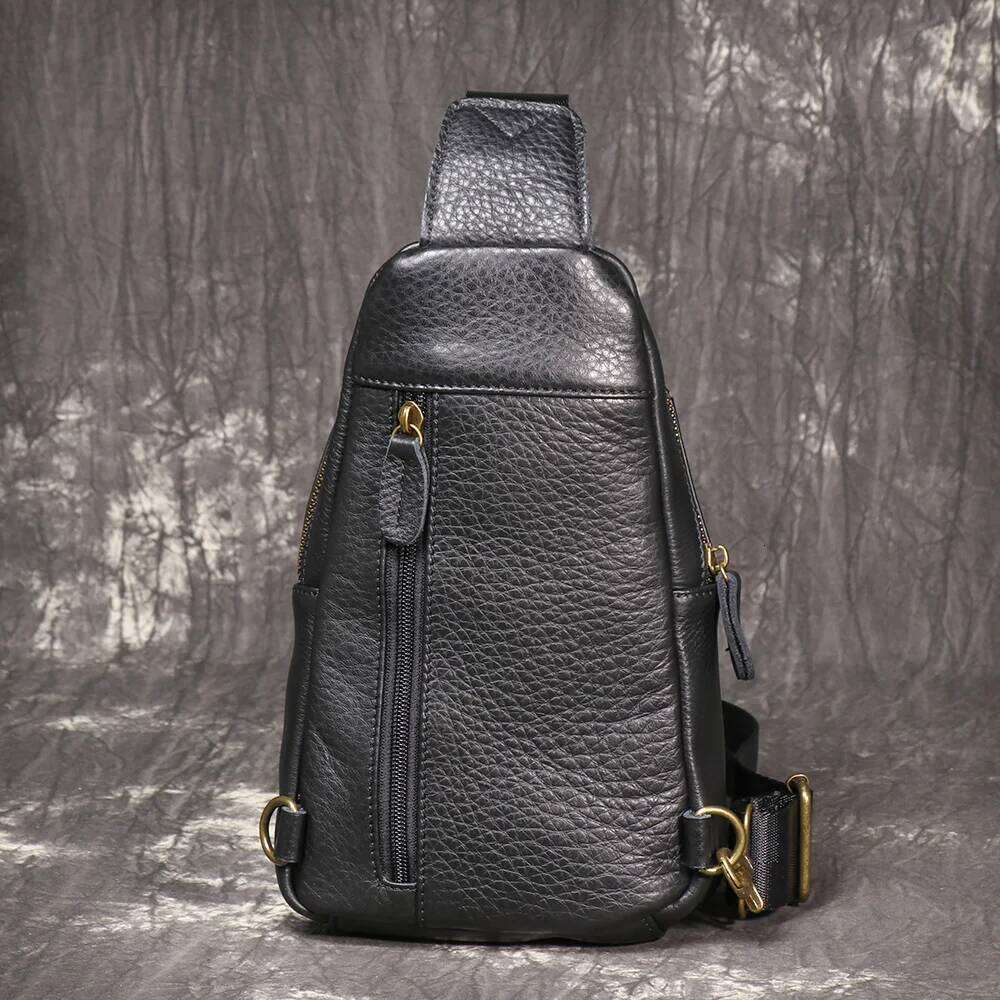 LUOKIR Top Layer Cowhide Chest Outdoor Casual Large Capacity Crossbody Lightweight Portable Multi-Functional Waist Bag 250731