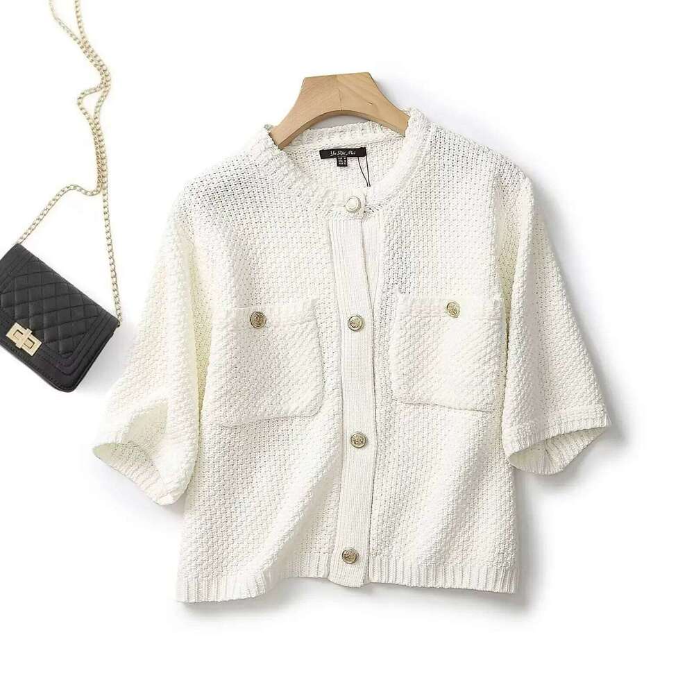 Designer Clothing 2025 Ethereal MD 2023 Women's Autumn New Style Of Small Fragrance Texture Knitted Cardigan Short Coat