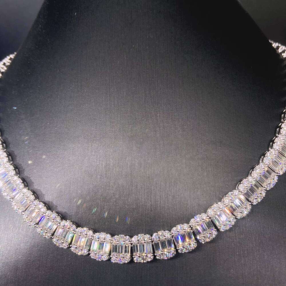 3Mm65Mm Sier Tennis Chain For Pyrope Premium 65Mm Wide Moissanite Necklace