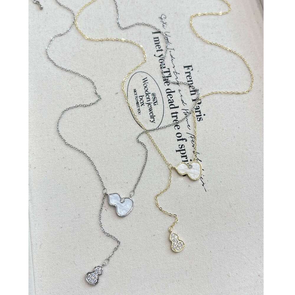 Tassel Gourd Necklace Women, Light Niche Design, High-End Clavicle Chain, Pure Sier Versatile, Gift for Best Friend's Birthday cb6