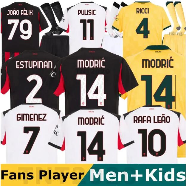 3XL 4XL 25 26 AC Maglia MilAn MODRIC GIROUD RAFA LEAO RAFA LEAOPULISIC 2025 2026 Soccer Jersey 24 25 GIMENEZ JOAO FELIX THEO adult Home Away 3Rd Football Shirts Calcio