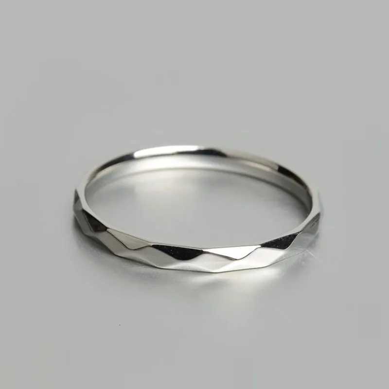 2mm Thin Stackable Ring Stainless Steel Multi-Faceted Wedding Band for Women Girl Size 5-10 y250730