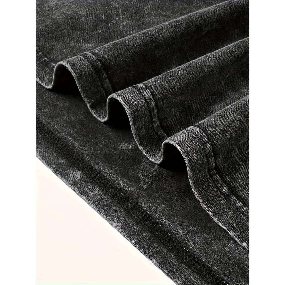 Men's T Shirt Rock Band Spiked Skull Graphic Print Oversized Vintage Washed Womens Short Sleeve Tee Top Y2k Clothing Summer 2025