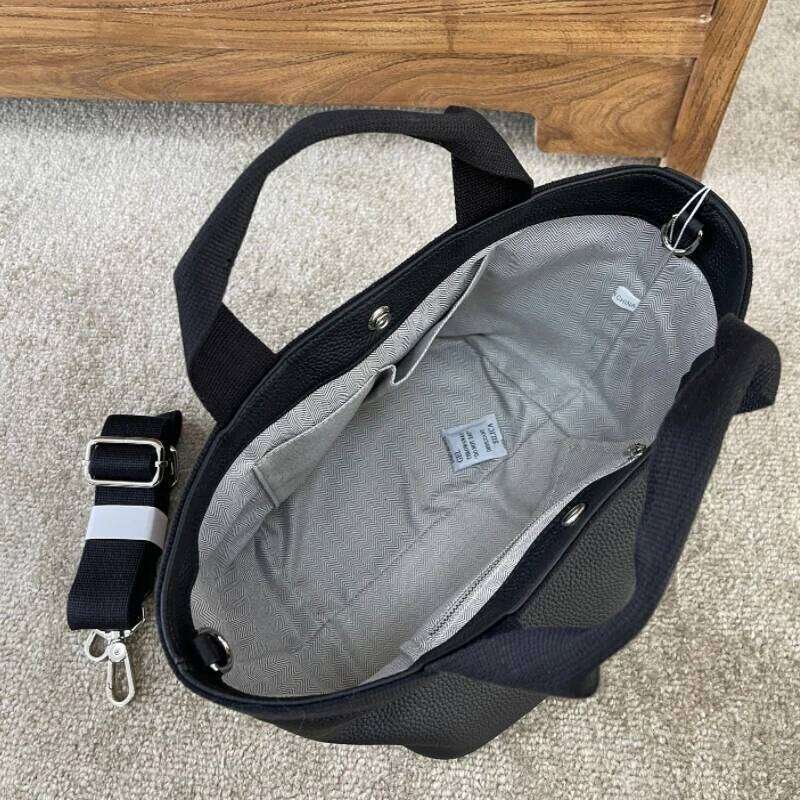 Genuine Leather Handbag Brand Design Bucket Fashion Contrast Color Casual Shoulder Daily Commuting Large Tote Bag