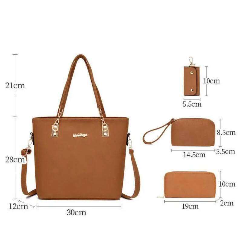 6pcs Women's Bag Set Large Capacity Totes Handbag Wallet Simple Design Shoulder Crossbody Bags Party Banquet Daily All Matching