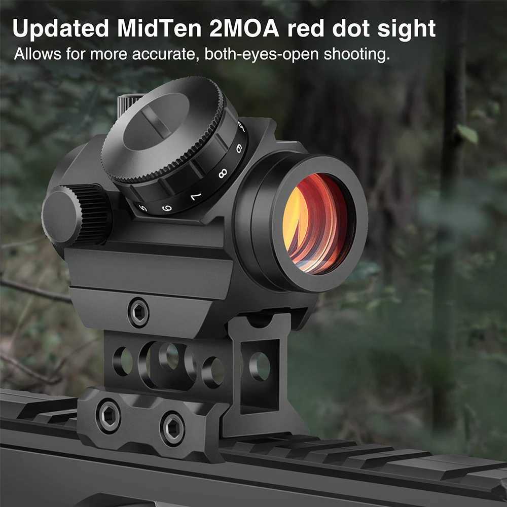 1x20 Red Dot Sight Tactical Rifle Scope Red Dot Sight Reflex Sight Optical Sight with 1 inch Riser Mount Airsoft Hunting Scope R250730