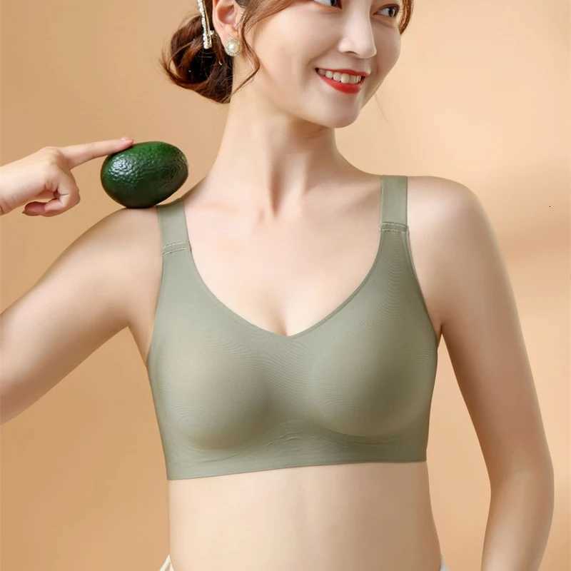 Beautiful Back Large Size Soft Support Push-up Bra For Women Seamless One-piece Wire-free Adjustable Sports Thin Bra Z250730