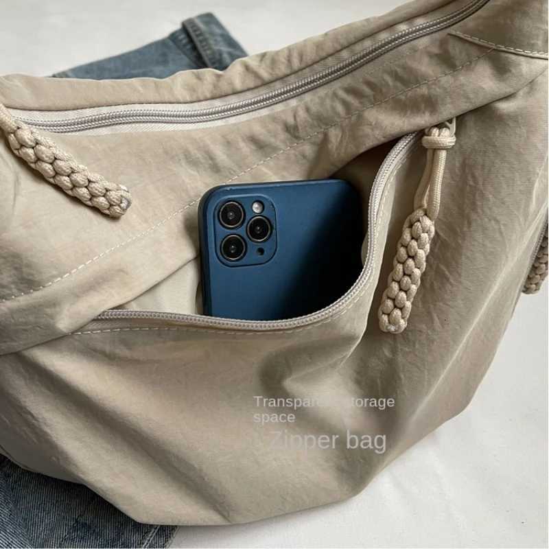 Leisure Unisex Crossbody Bags Summer New Sports Style Shoulder Hobos Bag Solid Color Large Capacity Messenger Bag Y250730