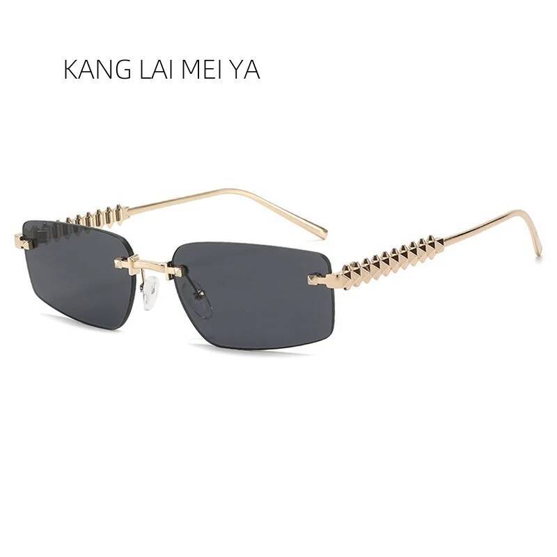 Frameless Cut Edge 2025 New Women's High end Sensation Internet Celebrity Metal Fashion Sunglasses