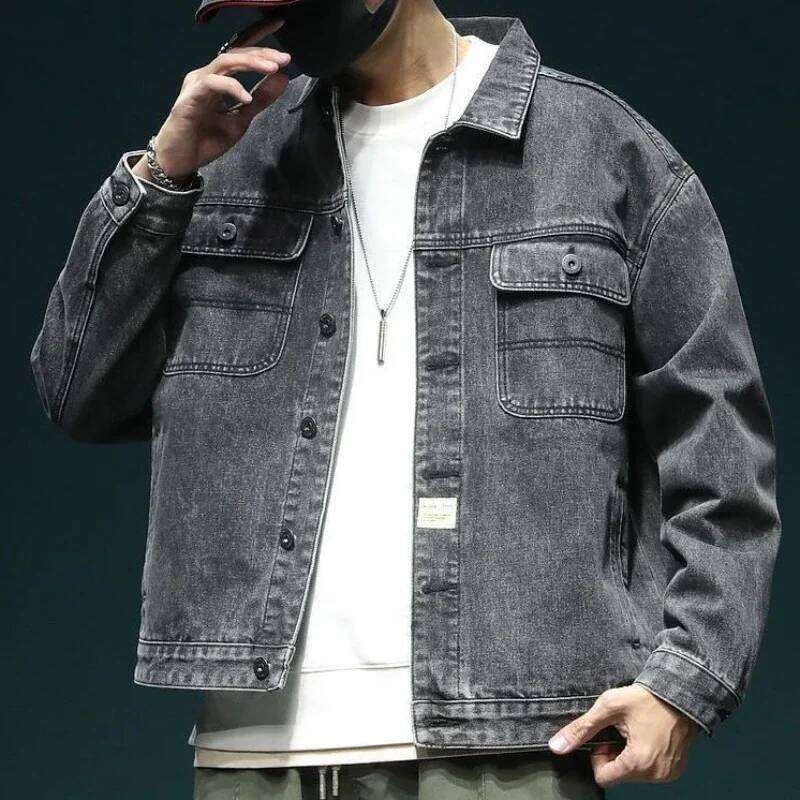 Designer Clothing 2025 Men's Denim Jacket Cartoon With Embroidery Male Jean Coats Wide Shoulders Autumn Lxury Loose Branded Winter Outerwear Low 