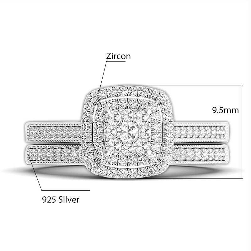 2pcs Moissanite Ring Set for Women Original 925 Silver Wedding Jewelry Luxury Engagement Ladies Anniversary Gift Trend y250730