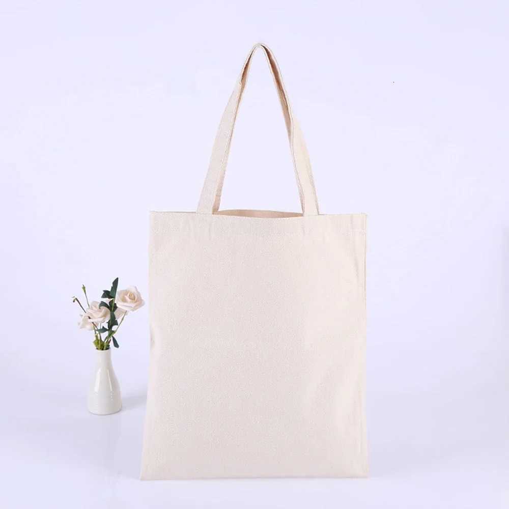 5 pcs Canvas Shopping Bag Foldable Tote Shoulder Travel Beach Casual Bag Eco-friendly G250729