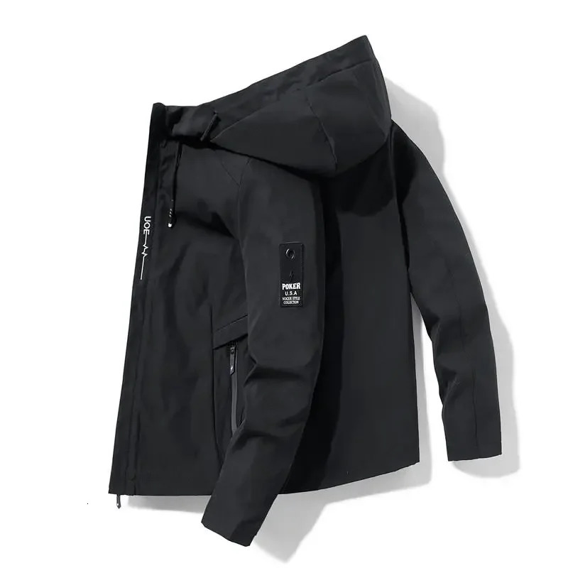 Highend trendy and fashionable mens Spring autumn casual hooded pilot jacket windbreaker outdoor fishing com 250730