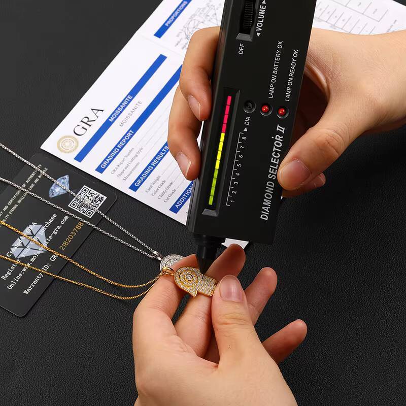 Hot Selling Hip Hop Pendant Pass Diamond Tester 925 Sterling Silver Gold Plated Moissanite Hamsa Pendant for Necklace