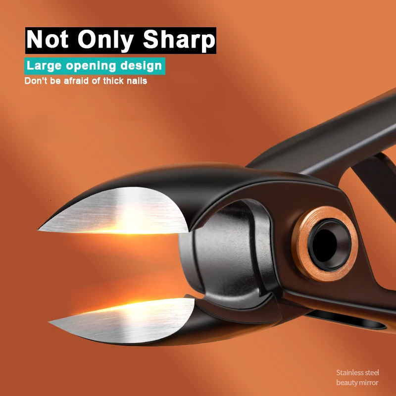 1pcs Toe Nail Clippers for Men Thick Ingrown Toenails Large Wide Jaw Opening Slanted Long Handle No Splash Fingernail Clipper wi 250729