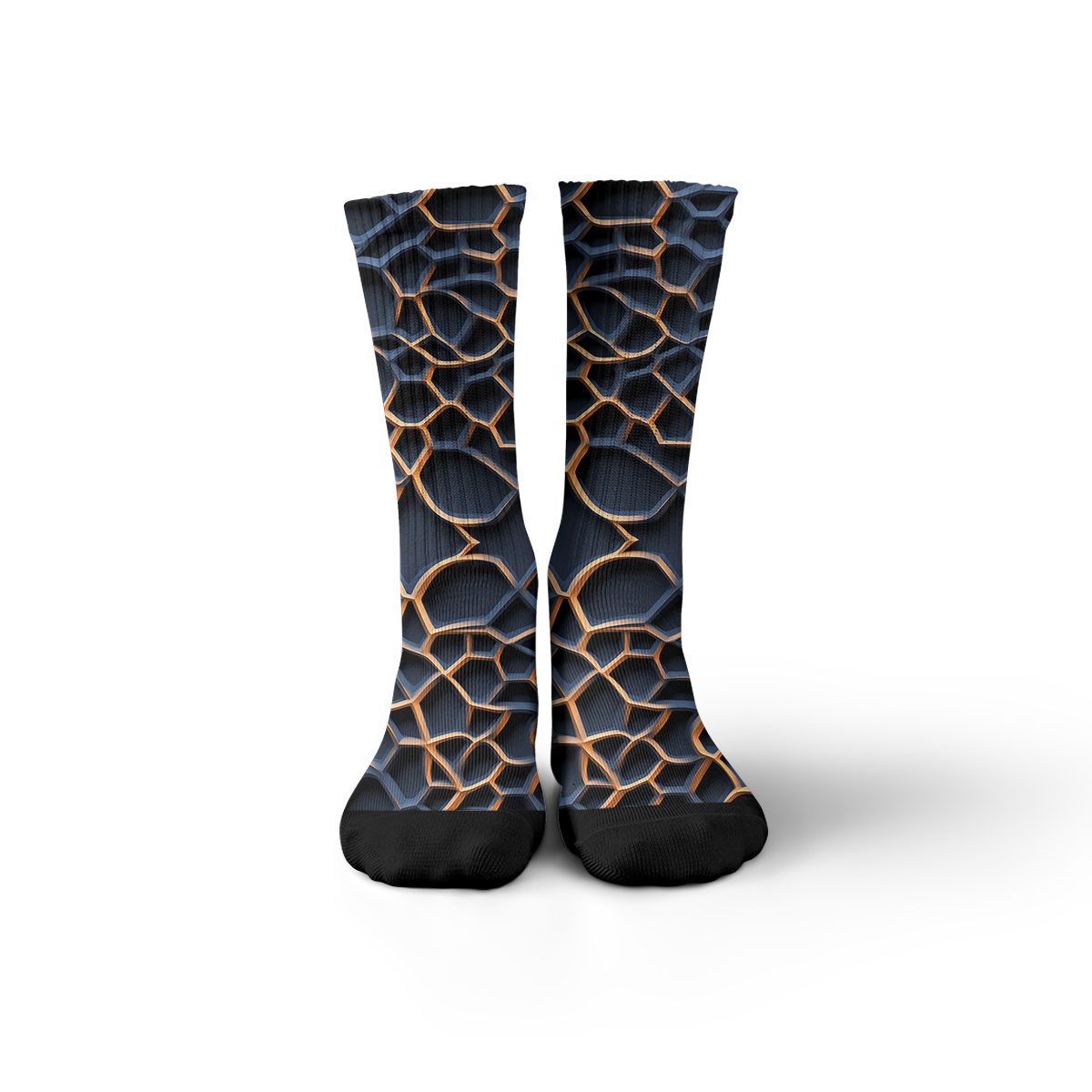 Geometric Honeycomb Pattern Unisex Tube Designer Sock C109