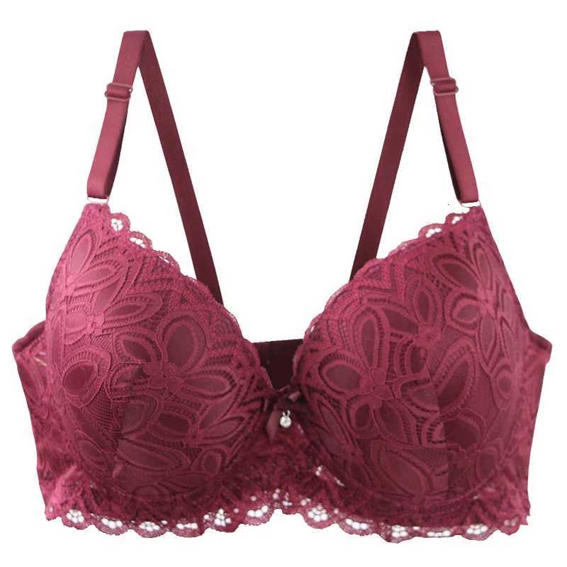 DaiNaFang New Sexy Floral Lace Push Up Padded Bras with Bow Thin Mold CDE Full Cup Underwear for Women Plus Size Lingerie Z250730