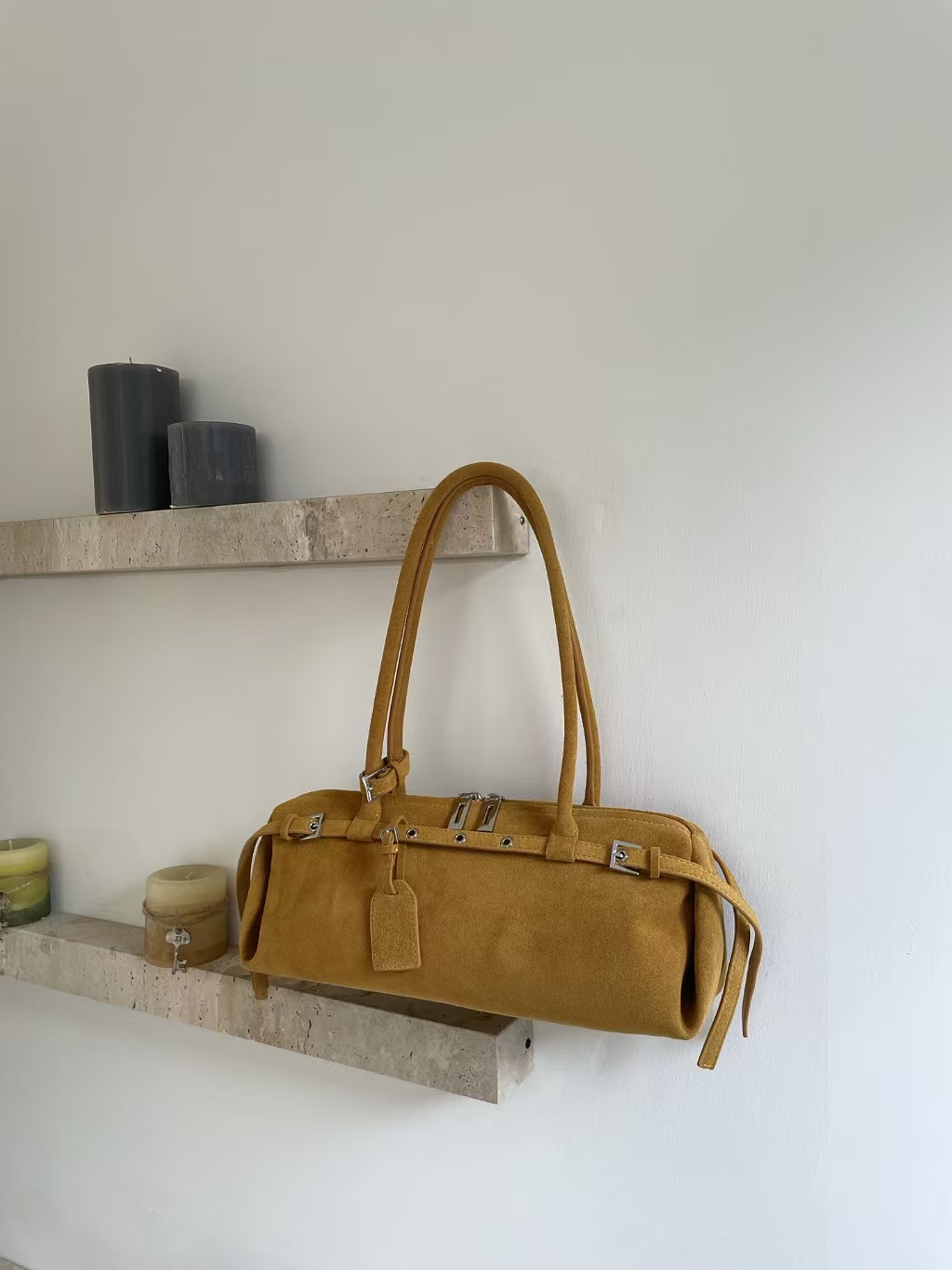 Motingsome Designer Bags Suede Genuine Grade Women Satchel Retro French Bread Shape Messenger Tote 2025 New in Handbagluxury bag tote bag