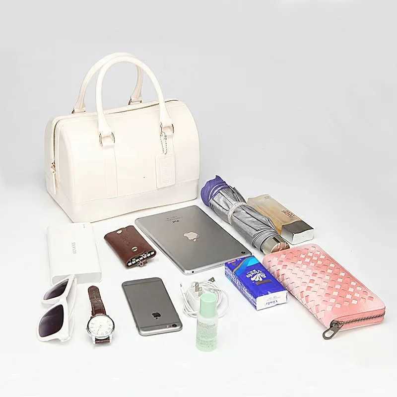 Waterproof Candy Jelly Bag Boston Pillow Bag One Shoulder Crossbody Simple Versatile Womens Bag Medium Large Y250730