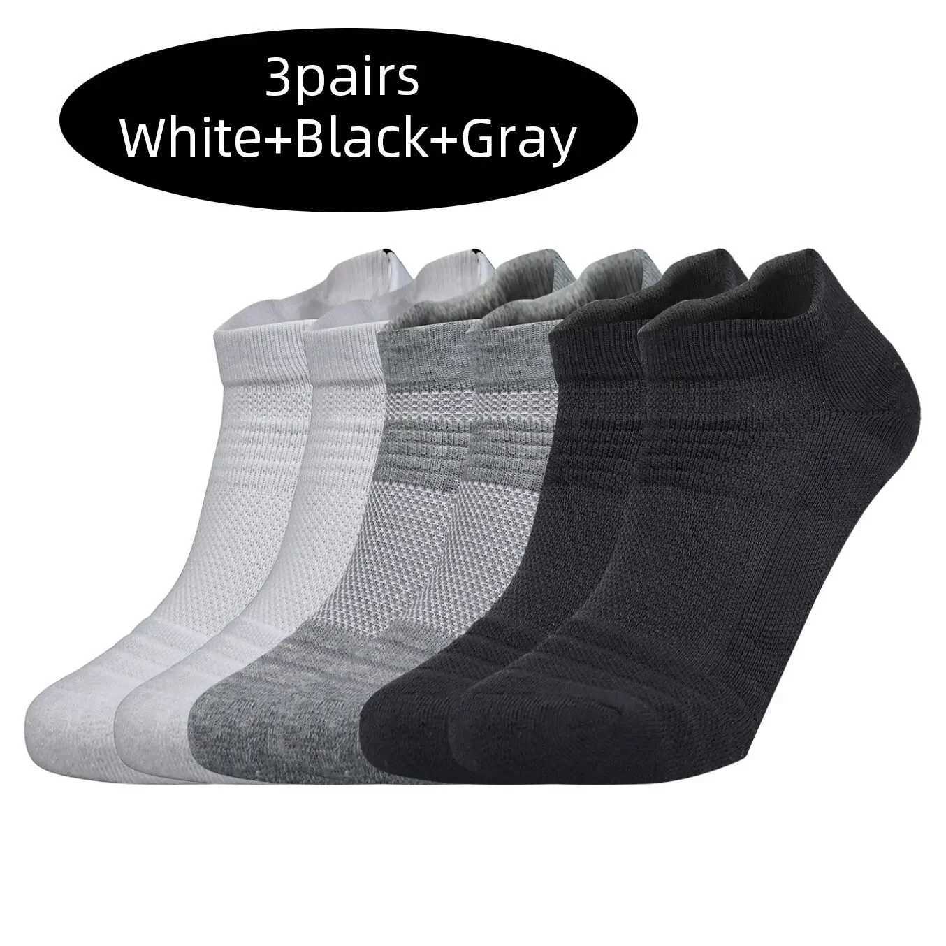 3 Pairs Sports Socks Men Women Short Running Socks Performance Ankle Cushion Wear-resistant Anti-Slip Basketball Casual Socks Z250731