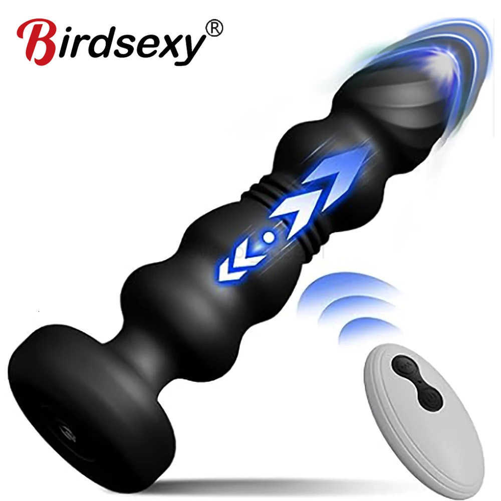 Wireless Telescopic Prostate Massager for Men Anal Dildo Vibrator Cock Lock Male Masturbator Buttplug Adults Sex Toys for Women Z250731