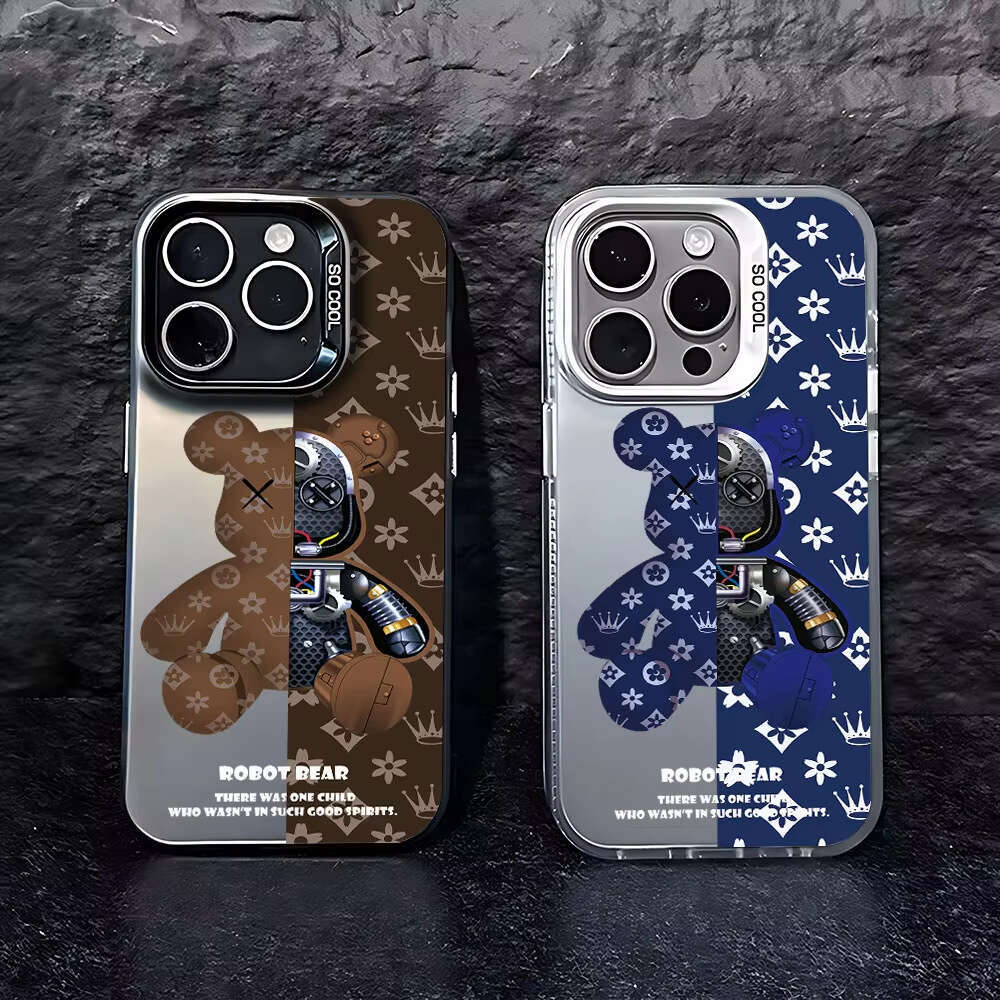 DHgadgets Trendy Mechanical Bear iPhone 17 Pro Case 16/15/14/13 Laser 12 Apple 11 Xs Max