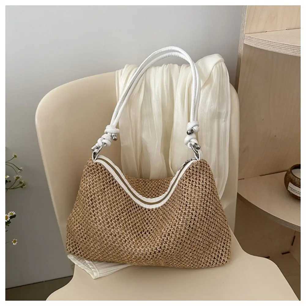 Handmade Braid StrAW Bag Large Capacity Summer Beach Shoulder Bag Women FAshion Handbag Rattan Woven Tote Bag for Ladies Y250730