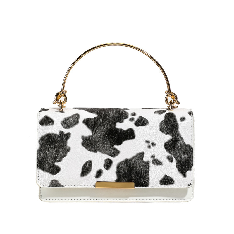 Niche Design Cow Print Handbag for Women 2025 New Simple Fashion Single Shoulder Crossbody Stylish Small Square Bag Trendy ddmymoon