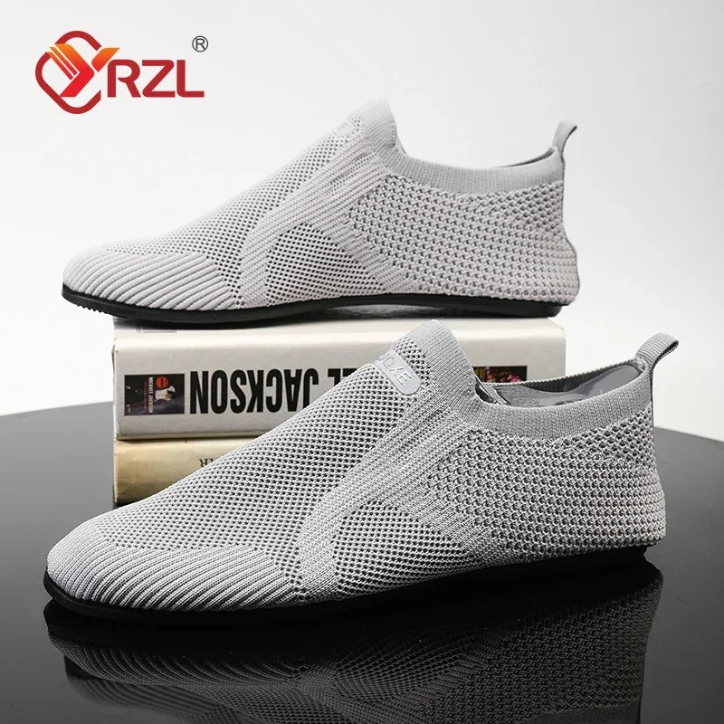 YRZL Men Mesh Loafers Driving Moccasins High Quality Flats Walking Shoes Breathable Non Slip Casual Loafers Summer Mens Shoes 250724