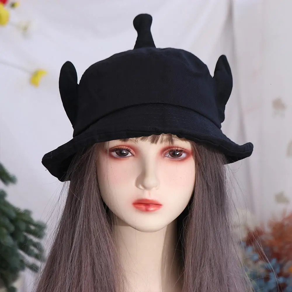 Foldable Three Eyes Bucket Hats Lightweight Sunscreen Big Ear Fisherman Hat Breathable Wide Brim Cartoon Sun Hat 250724
