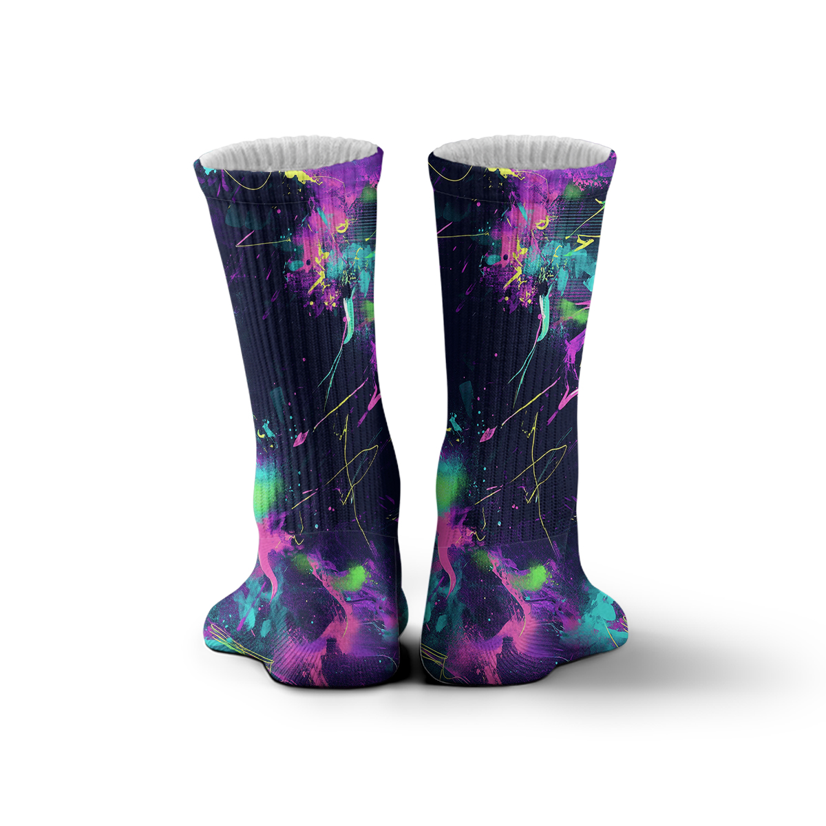 Neon Graffiti - Style Unisex Tube Designer Designer Socks C124