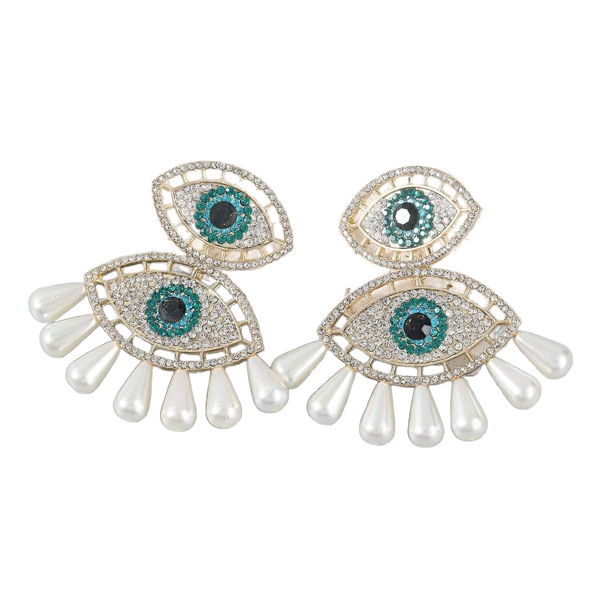 Designer Earrings For Women's Earrings Accessories Ear Cuff Fashionable Luxury Pearl Inlaid Earrings Metal Meometric Cross Earrings AS10