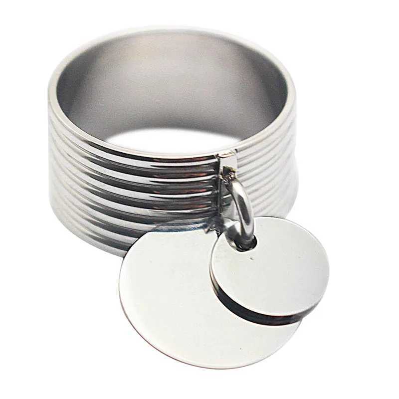 Women Fashion Jewelry Blank Tag Party Ring Silver Color Women Round Pendant Finger Ring Size 7 8 9 10 6 11 y250730