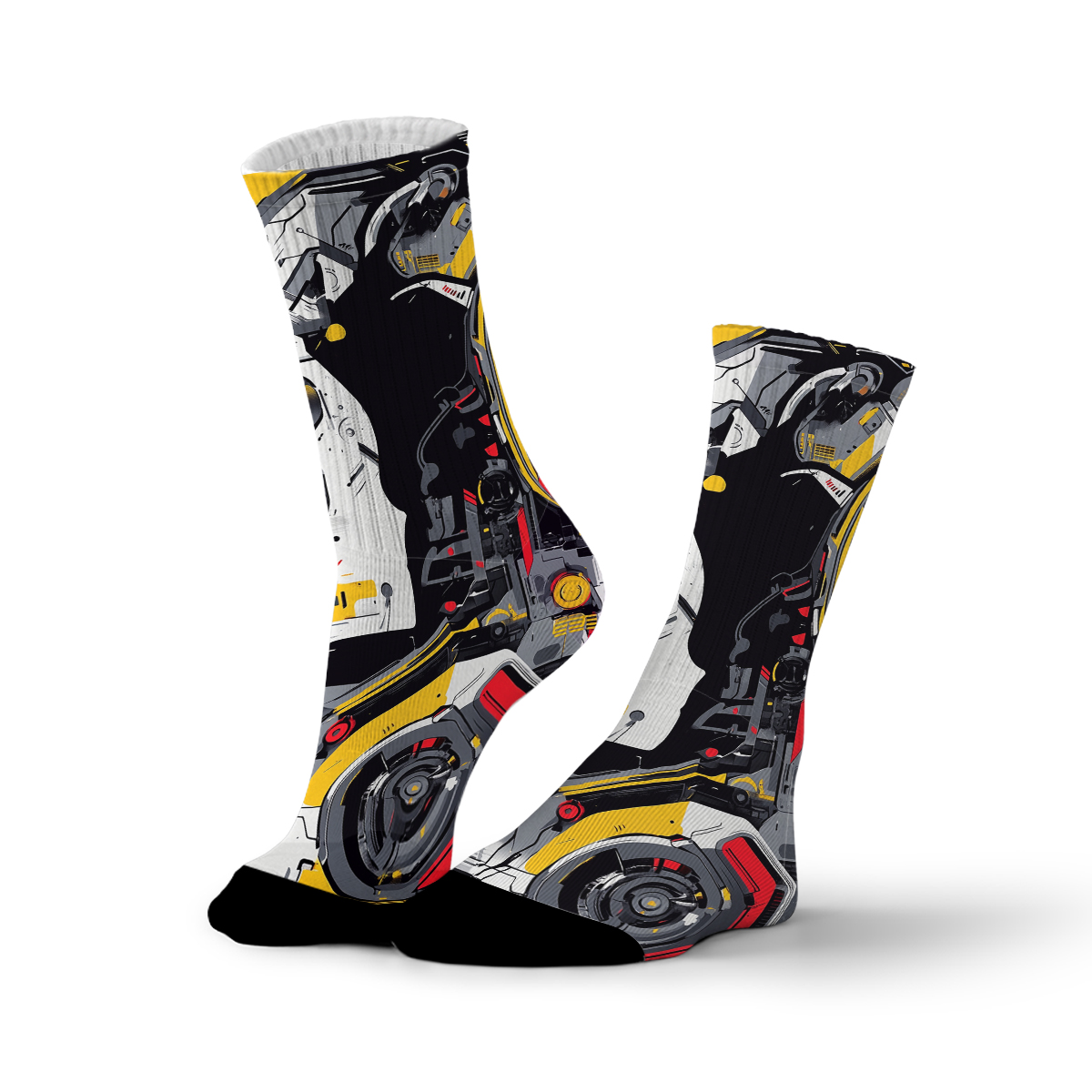 Cyberpunk Mech Design Unisex Tube Designer Socks C128