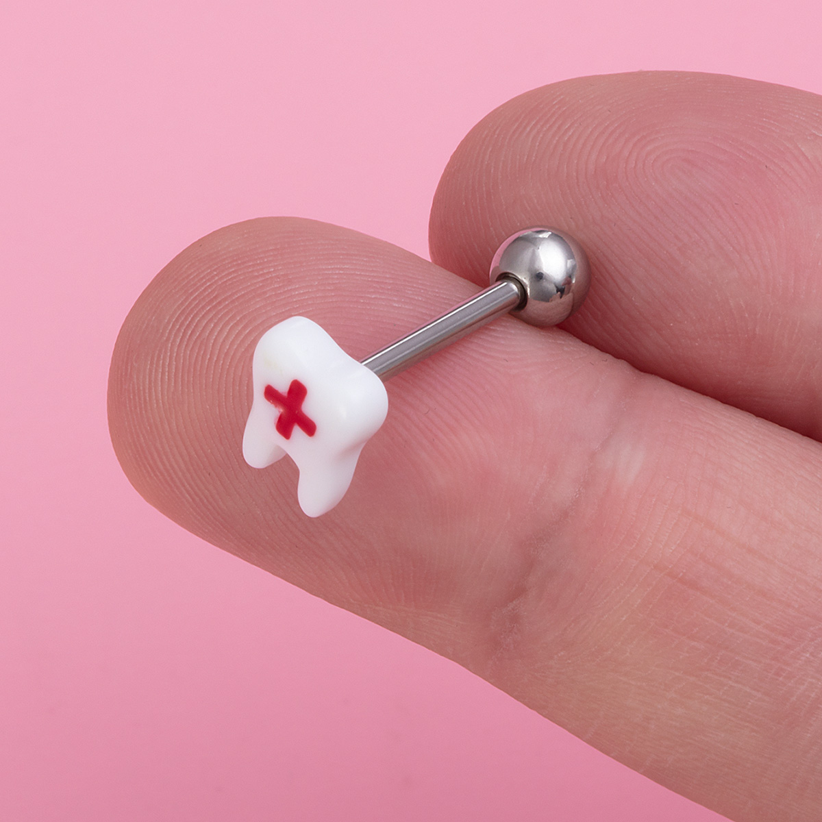 Love stainless steel acrylic cross luminous tongue nail teeth body puncture jewelry wholesale