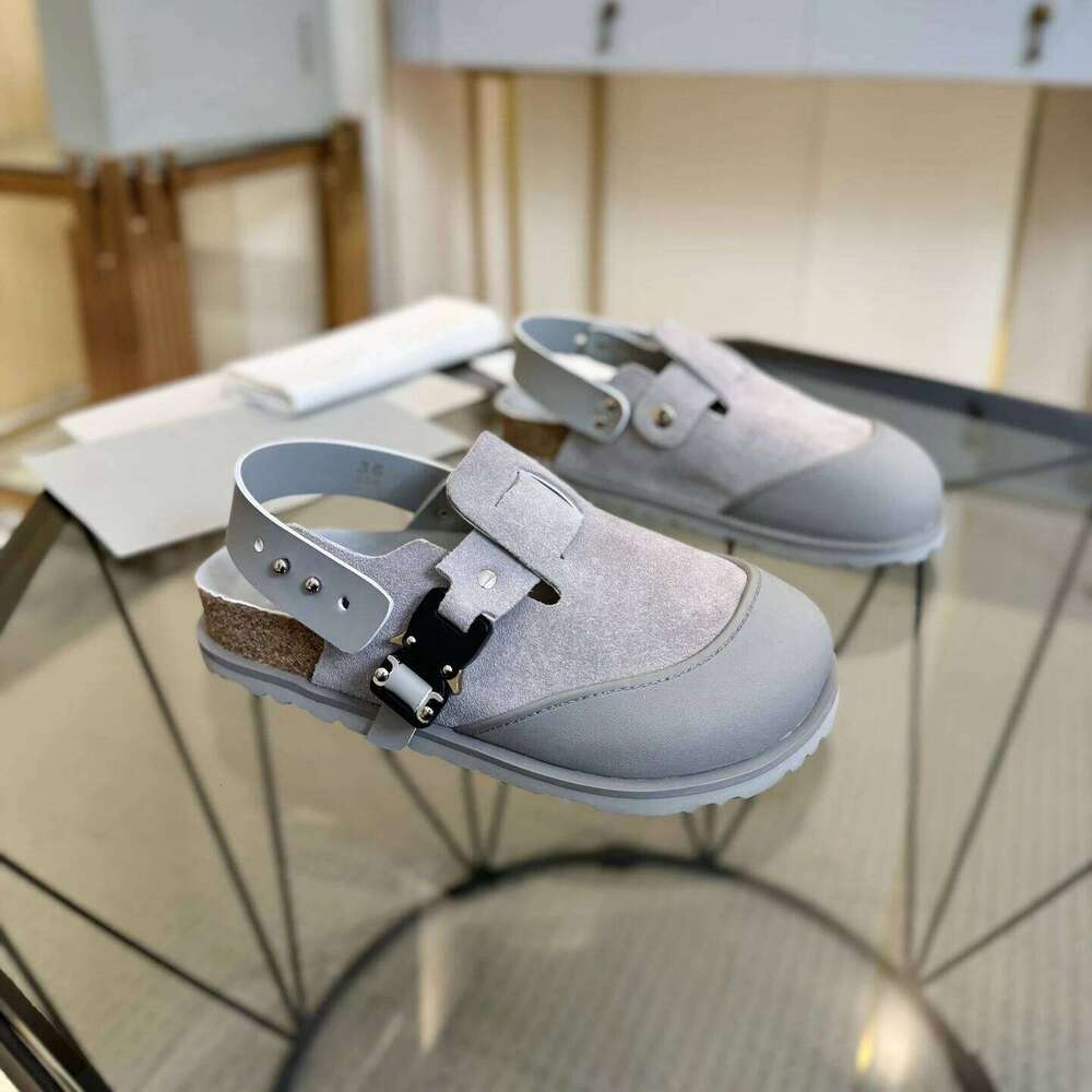 Women Size35-45 Natural Cow Suede Couple Sandals Flats Mixed Colors Leisure Round Toe Designer Shoes Zapatillas De Mujer ffd