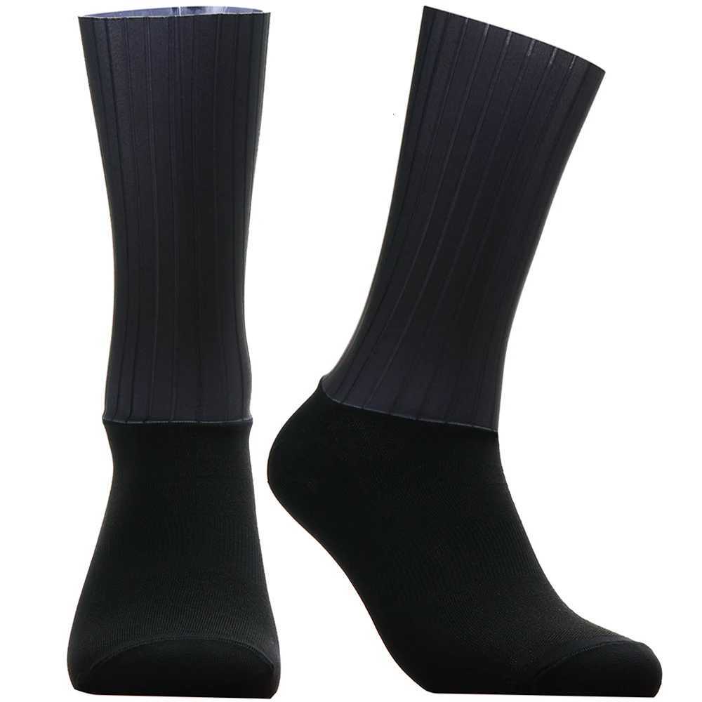 2024 Cycling Anti-Slip Whiteline Silicone Summer Aero Socks Men Bicycle Sport Running Bike Socks Cycling Socks Z250731