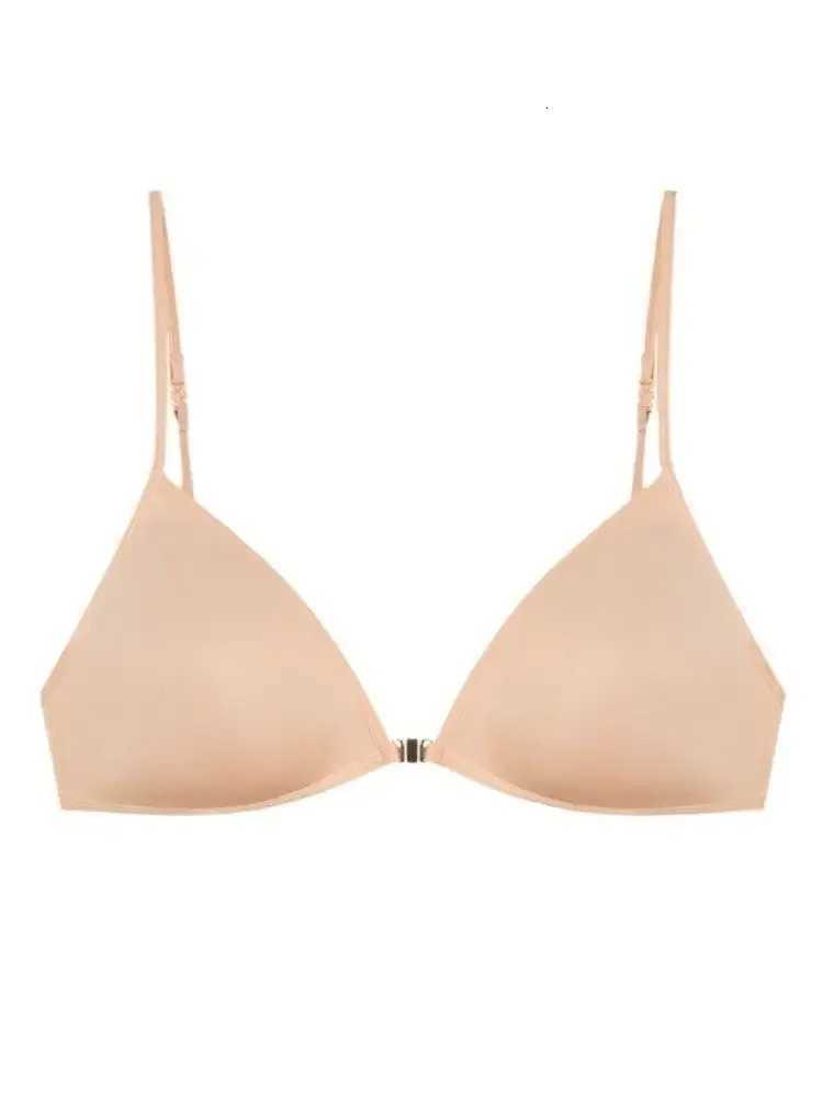 MOYISU Womens Seamless Bra French Triangle Thin Strap Halter Invisible Front Buckle Comfort Underwear Z250730