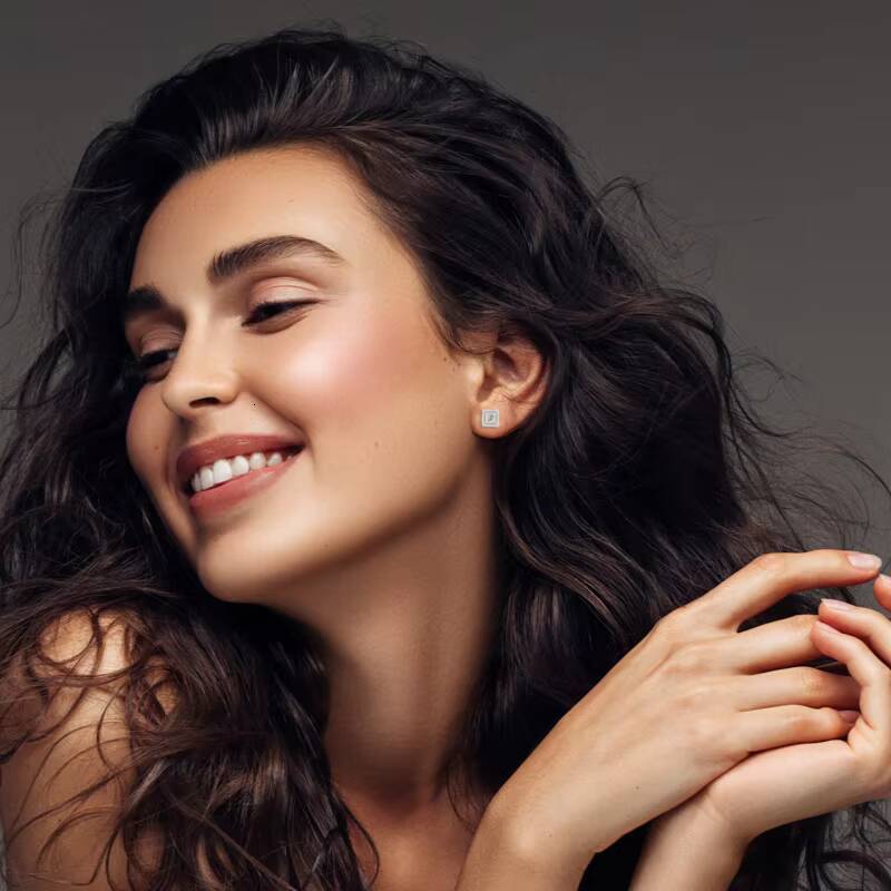 2025 Hot Selling Jewelry 925 Sterling Silver Vvs Moissanite Diamond Hollow 2 Layers Sparkling Square Earrings