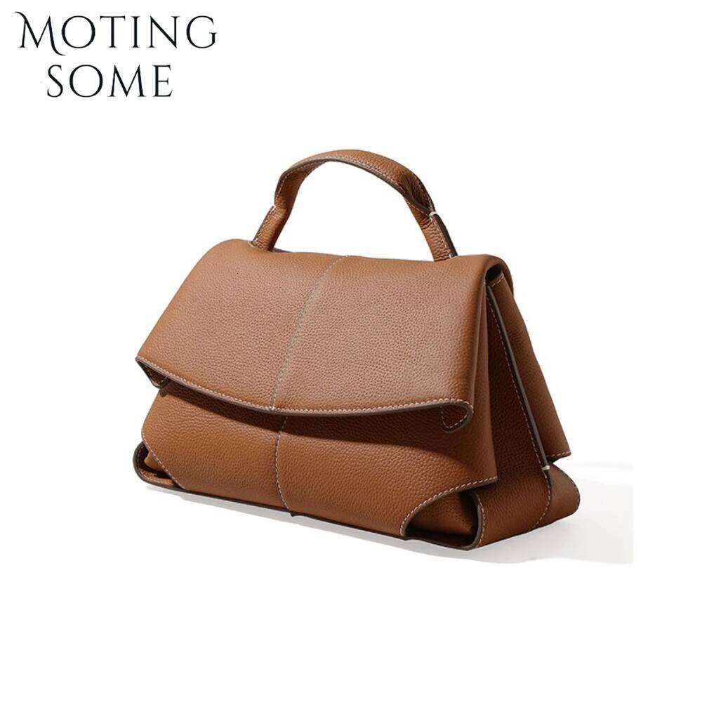 Motingsome Natural Leather Women's Bag 2025 New Designer Bags Commuter Shoulder Messenger Satchel Lady Crossbody Purses