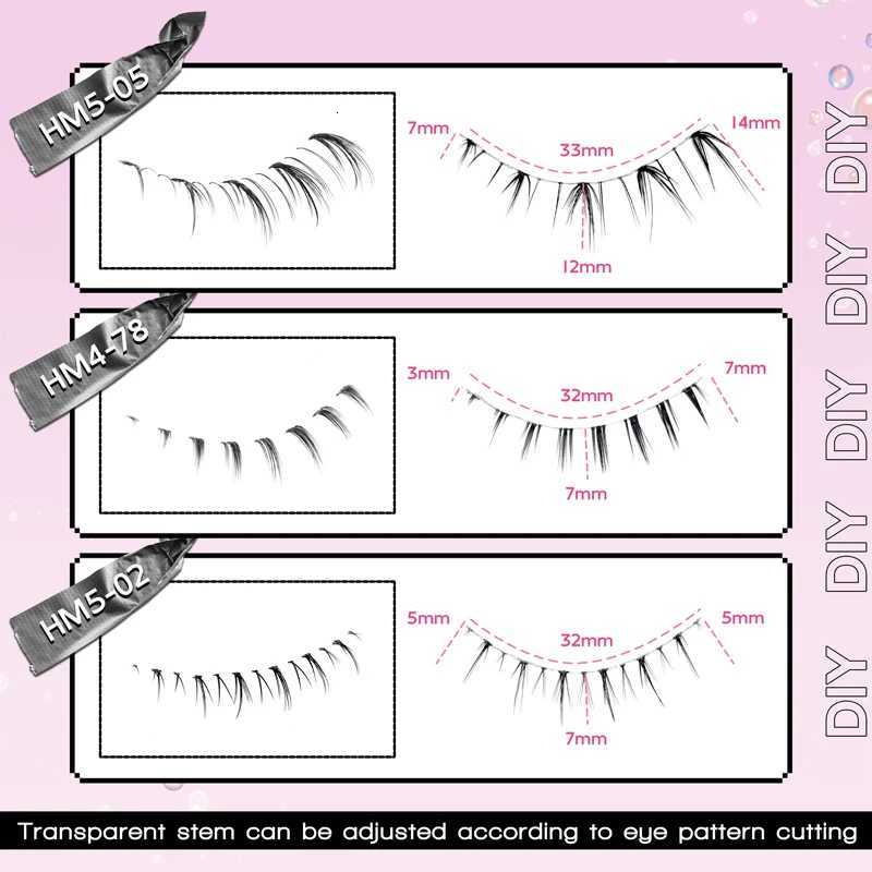 10 Pairs Bottom Eyelashes Manga Lower Lashes Clear Band Wispy Small Flame Under Eye Lashes Korean Makeup Cosplay Tools Z250730