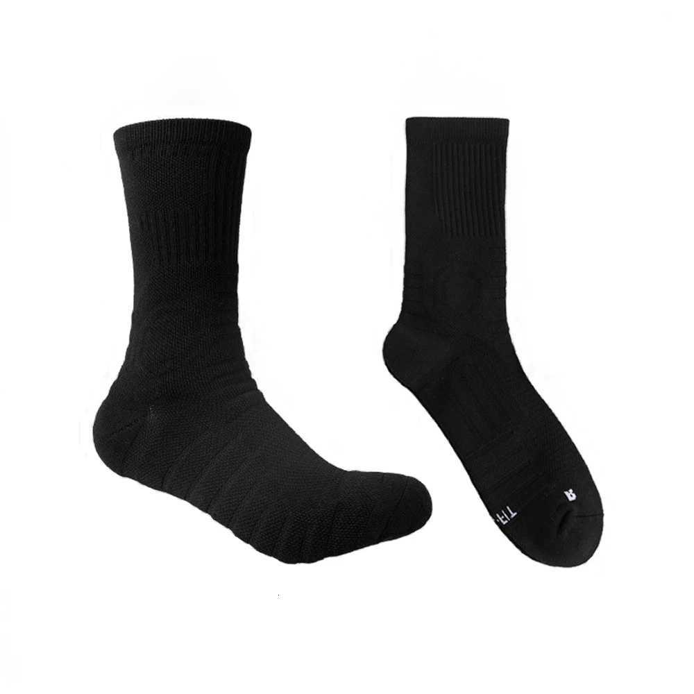 1 pair of mid-length basketball socks with thickened towel bottom anti-slip and shock-absorbing sports socks Z250731