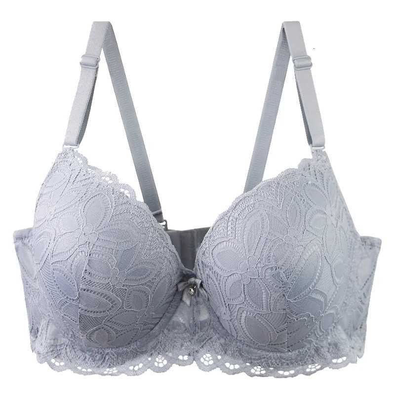 DaiNaFang New Sexy Floral Lace Push Up Padded Bras with Bow Thin Mold CDE Full Cup Underwear for Women Plus Size Lingerie Z250730