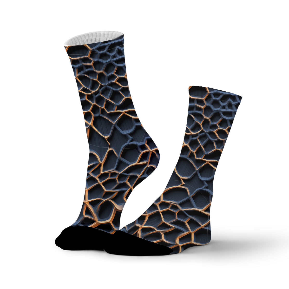 Geometric Honeycomb Pattern Unisex Tube Designer Sock C109
