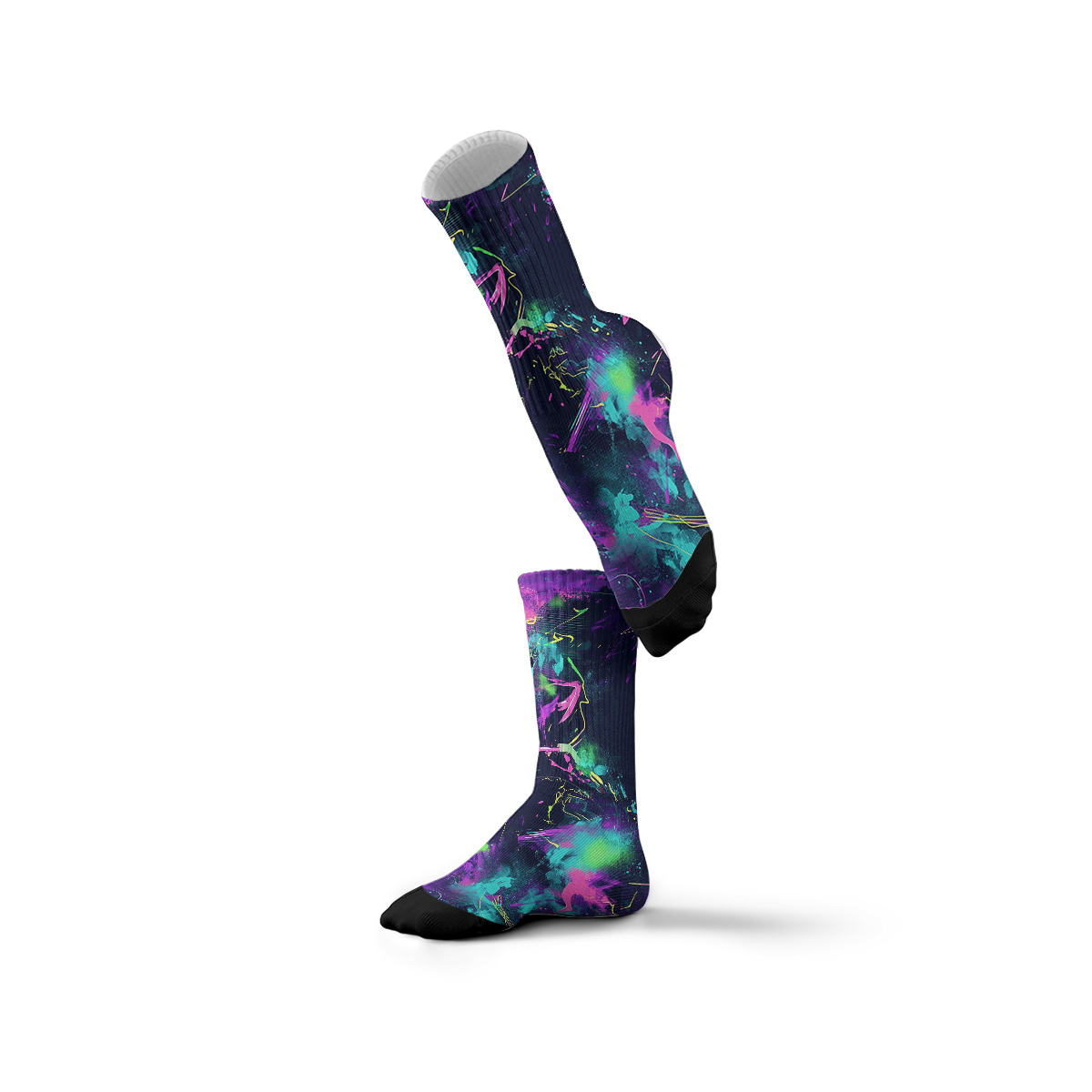 Neon Graffiti - Style Unisex Tube Designer Designer Socks C124