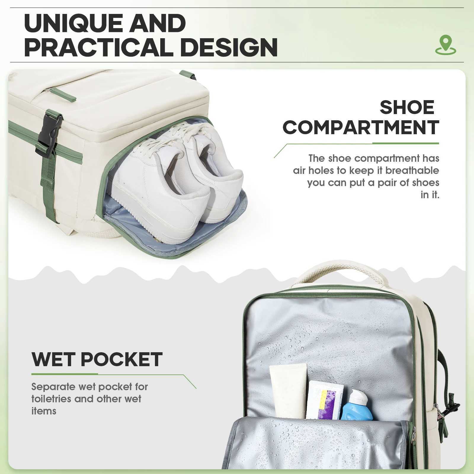 Passenger carry-on backpack, student schoolbag, multi-functional travel luggage, computer backpack S250729