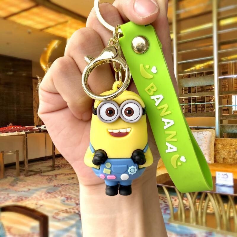 Cartoon Playful Bob Kevin Stuart Minion Pendant Keychain Bag Charm Claw Machine Gift