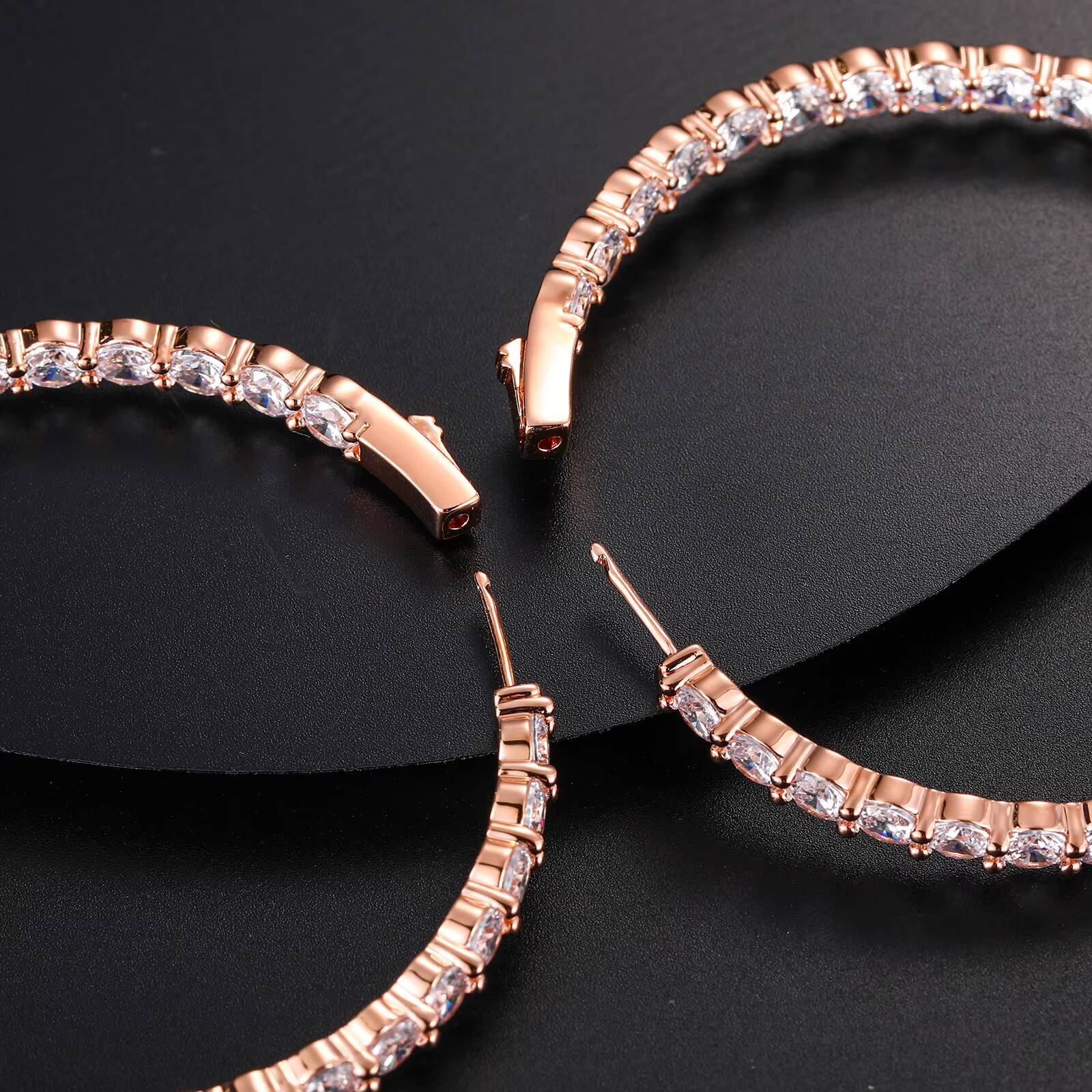 Luxury 68mm Width Big Hoop Earrings Fashion Real Gold Plated 925 Sterling Silver VVS Moissanite Diamond Earrings for Women